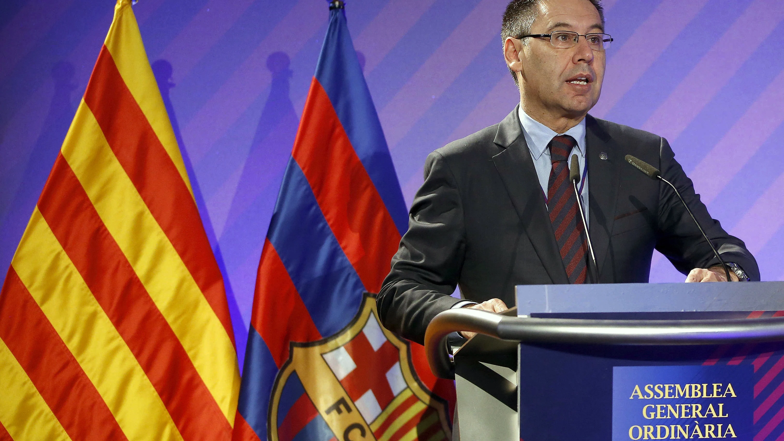 Josep María Bartomeu, durante la Asamblea General Ordinaria Josep María Bartomeu, durante la Asamblea General Ordinaria