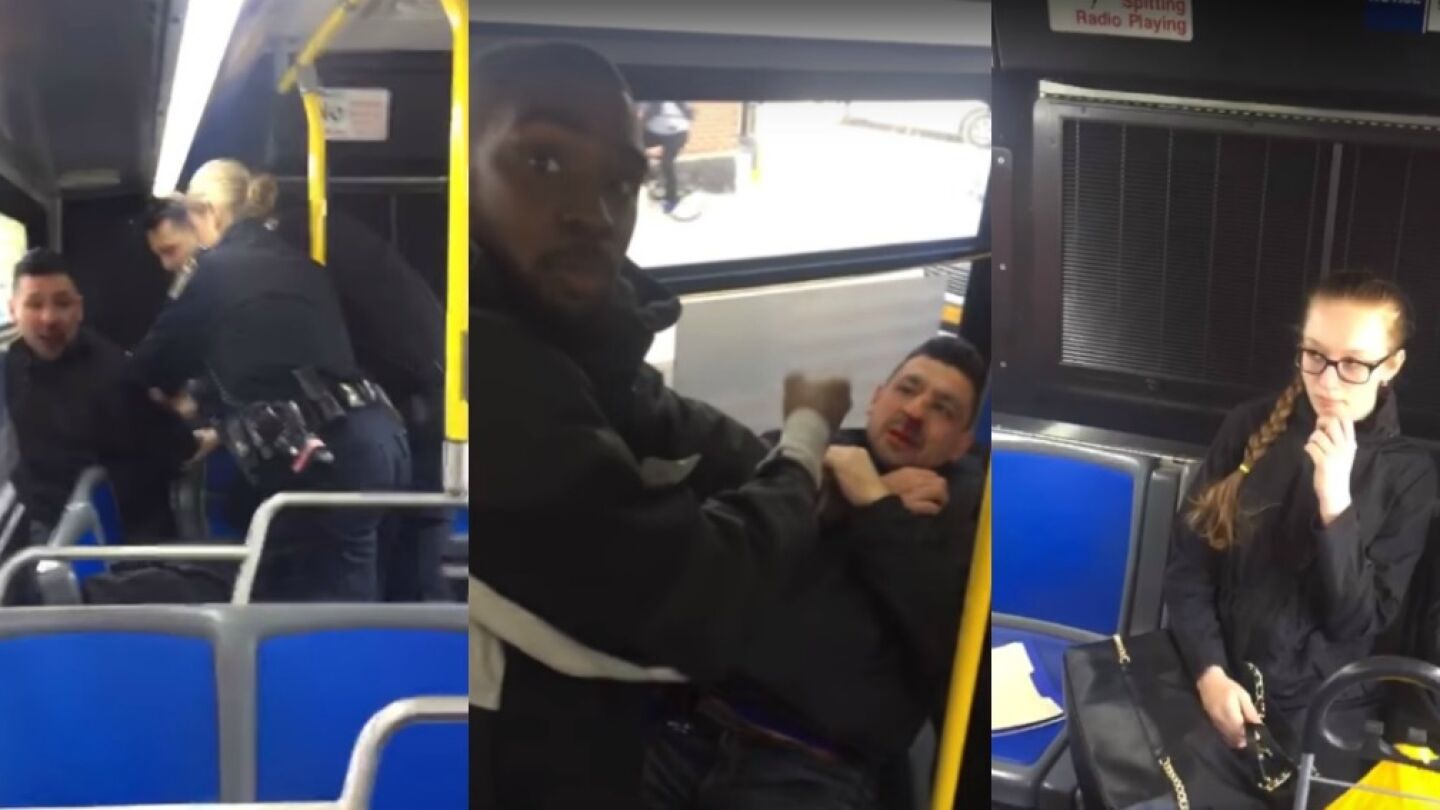 Momento en el que Moise Morancy agrede al acosador de una adolescente