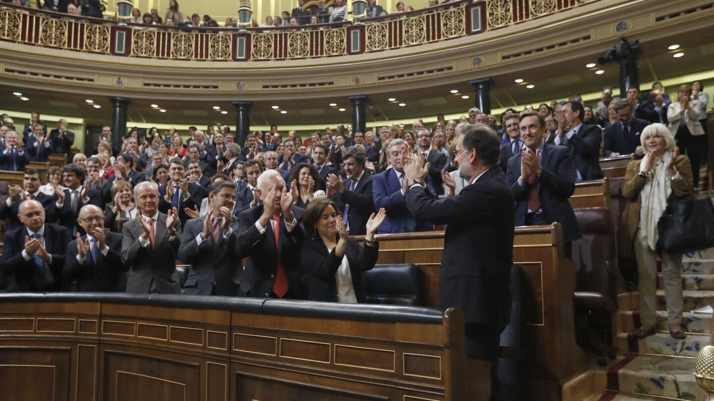 Mariano Rajoy celebrando su triunfo