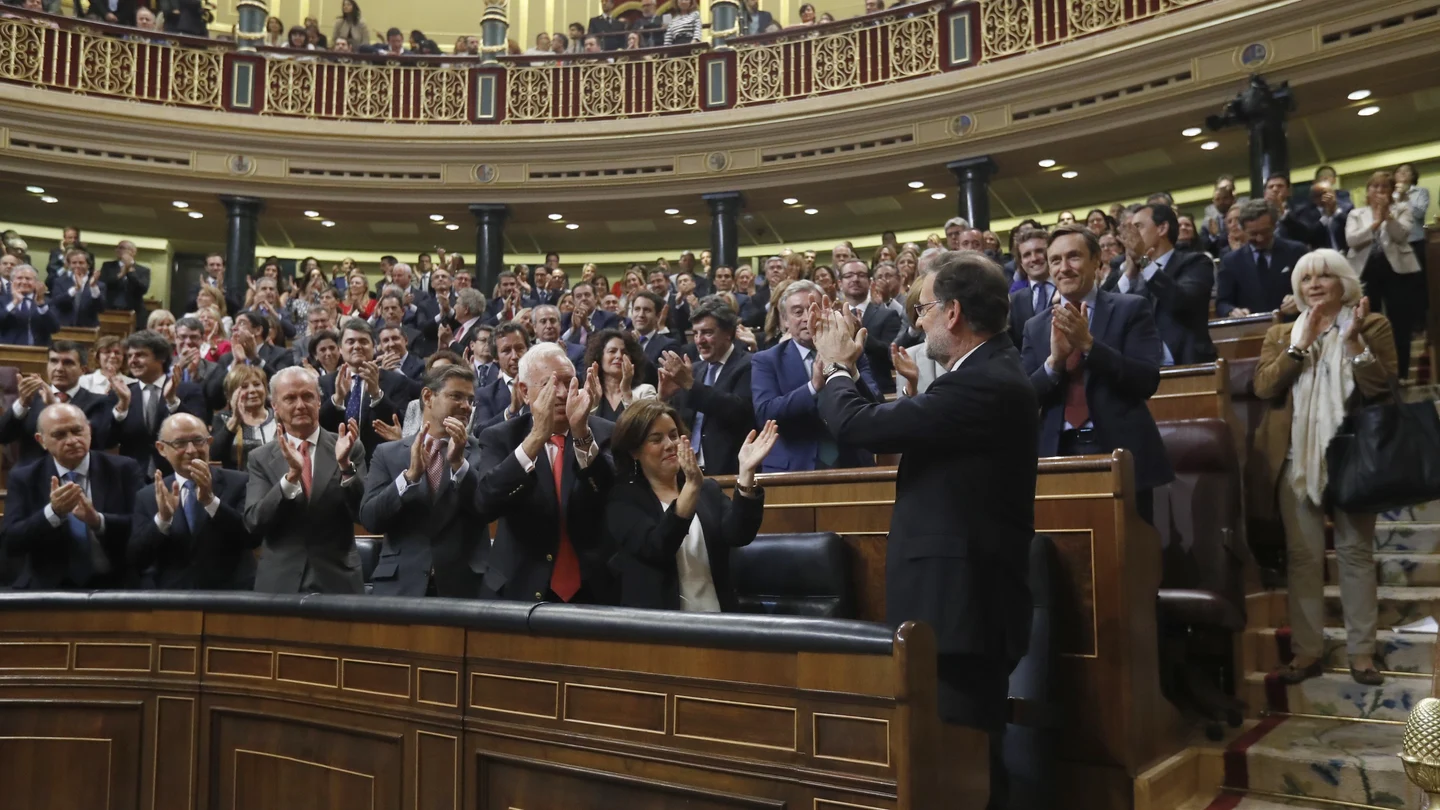 Mariano Rajoy celebrando su triunfo Mariano Rajoy celebrando su triunfo