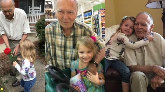 La peque&ntilde;a Norah y Dan Peterson 