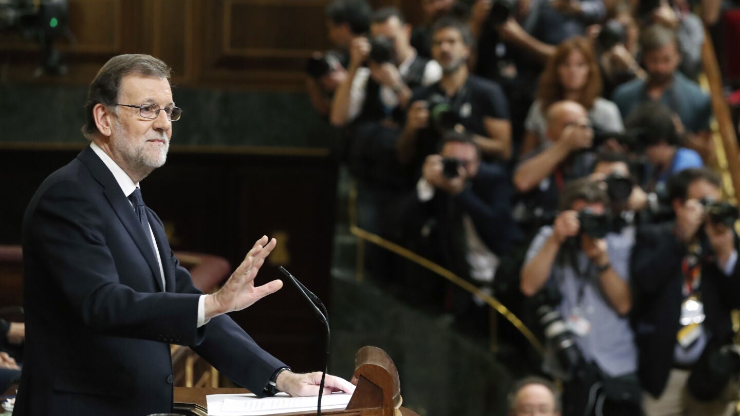 Mariano Rajoy durante su intervenci&oacute;n en el debate de investidura