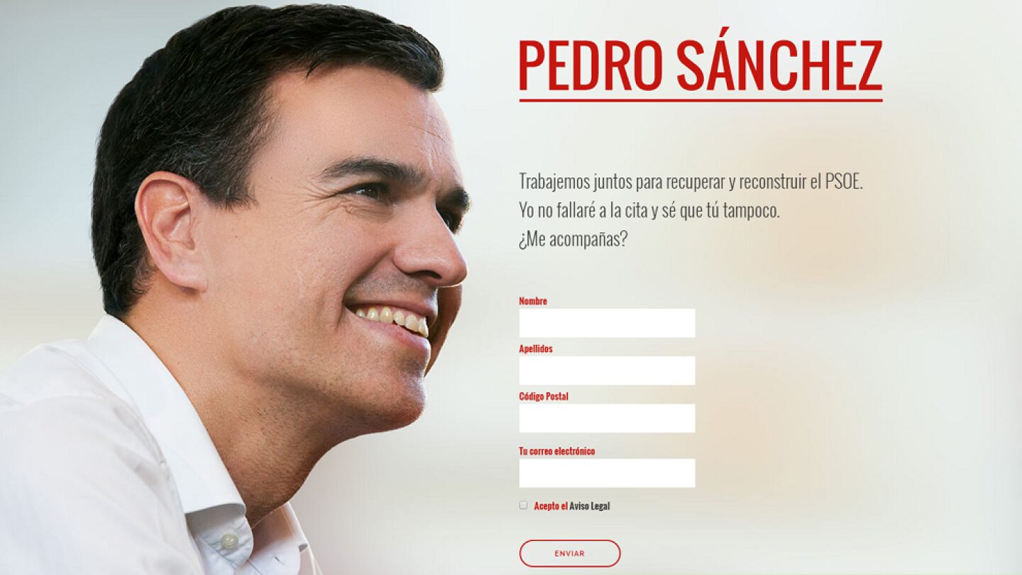 P&aacute;gina web de Pedro S&aacute;nchez