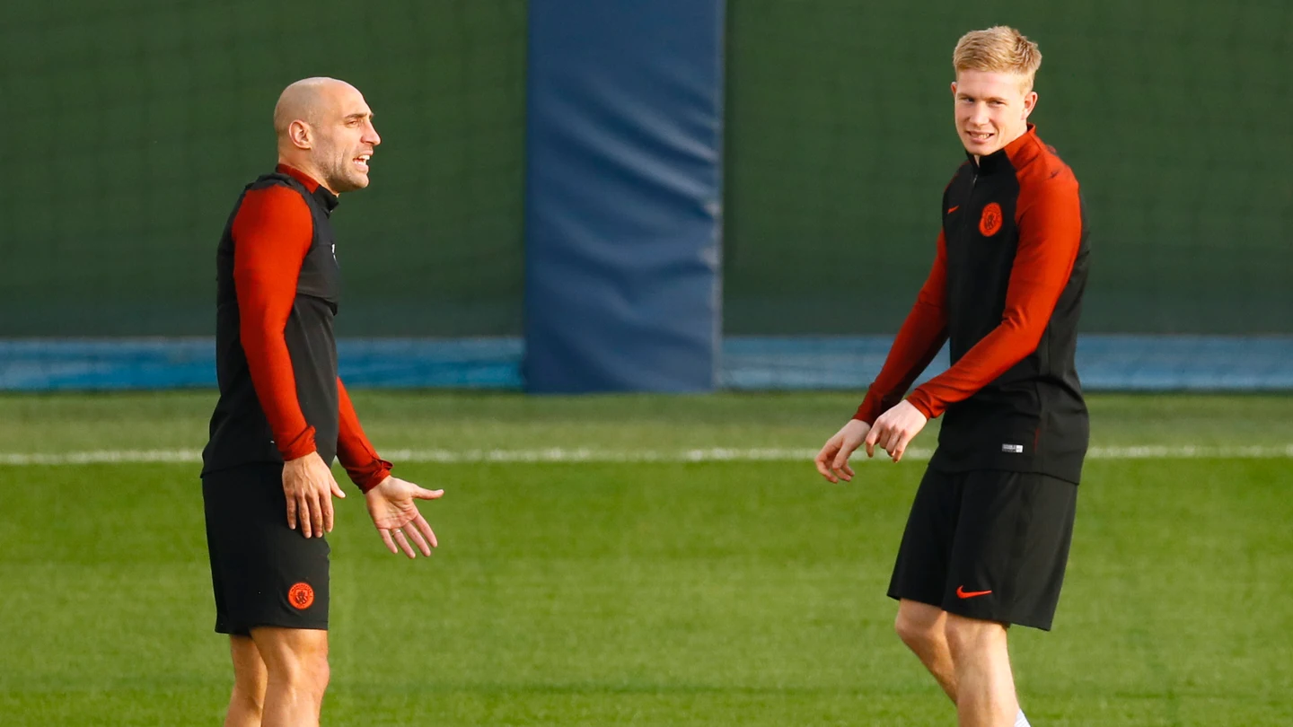 Zabaleta, en el entrenamiento del Manchester City Zabaleta, en el entrenamiento del Manchester City