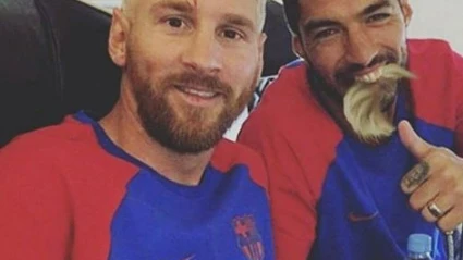 Montaje de Luis Suárez y Leo Messi