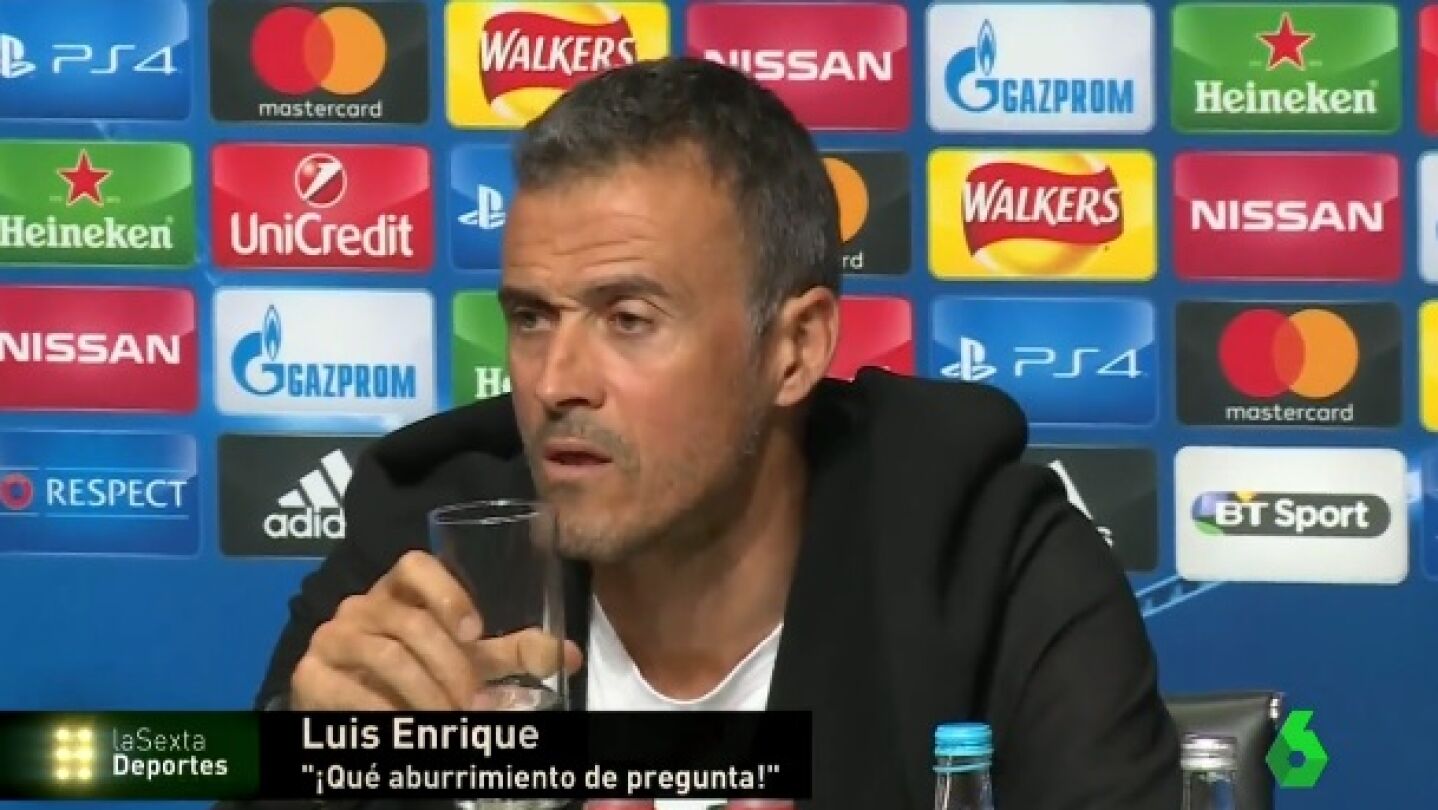 Luis Enrique, ir&oacute;nico en rueda de prensa