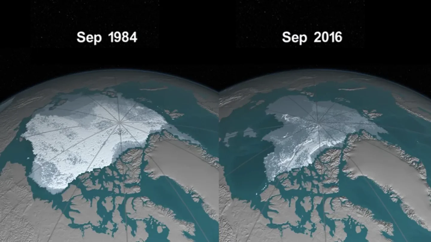 Frame 149.220439 de: De 1984 a 2016: La pérdida de hielo del Ártico se acelera Frame 149.220439 de: De 1984 a 2016: La pérdida de hielo del Ártico se acelera