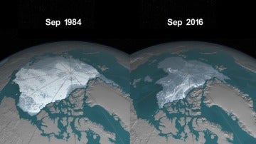 Frame 149.220439 de: De 1984 a 2016: La pérdida de hielo del Ártico se acelera