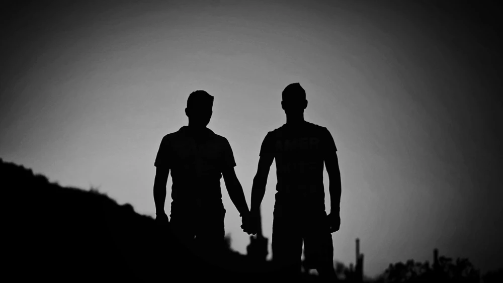Dos chicos cogidos de la mano Dos chicos cogidos de la mano