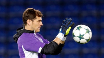 Iker Casillas durante un entrenamiento