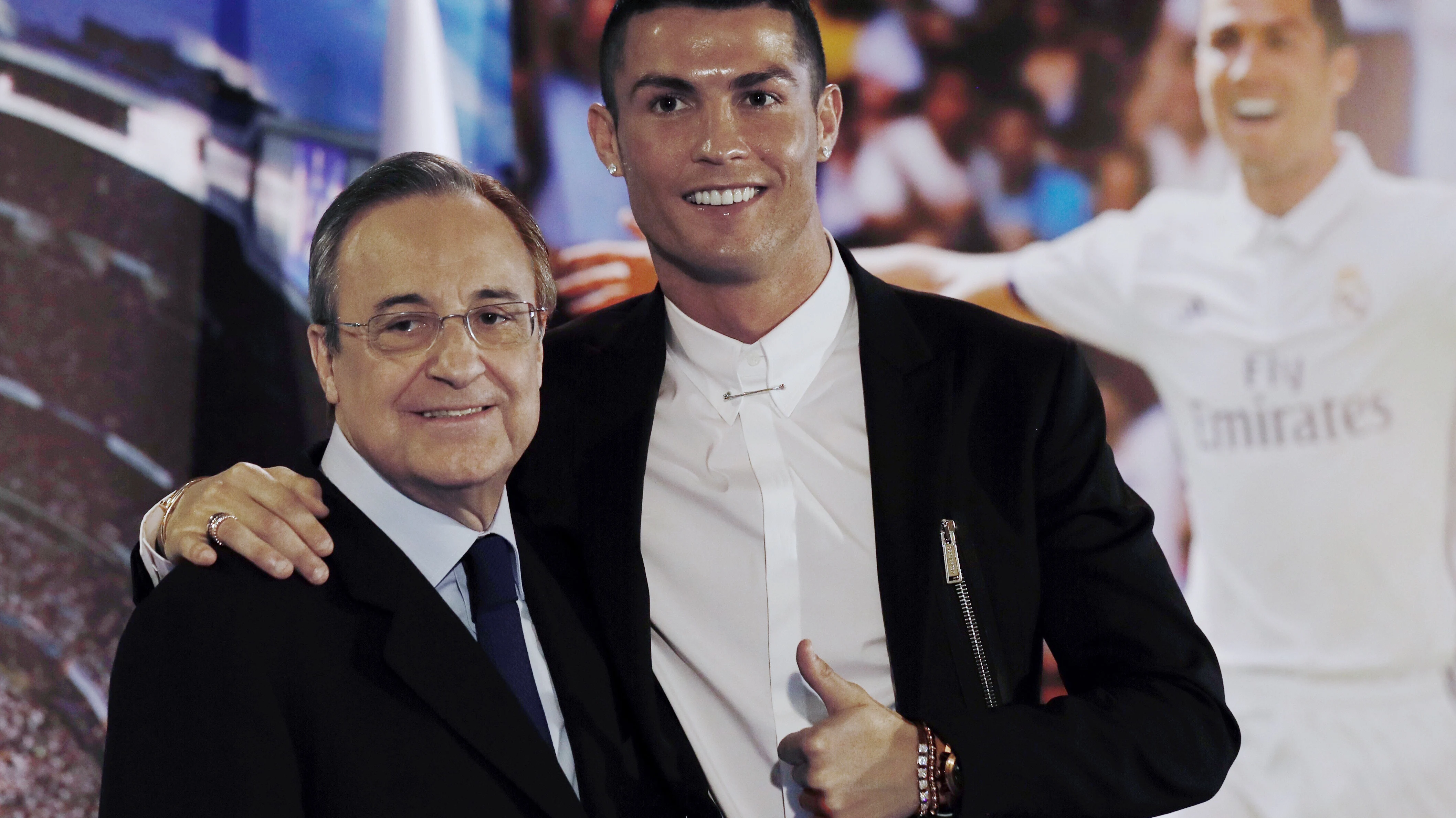 Florentino Pérez junto a Cristiano Ronaldo