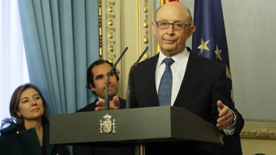 El ministro de Hacienda y Función Pública, Cristóbal Montoro, durante su intervención El ministro de Hacienda y Función Pública, Cristóbal Montoro, durante su intervención