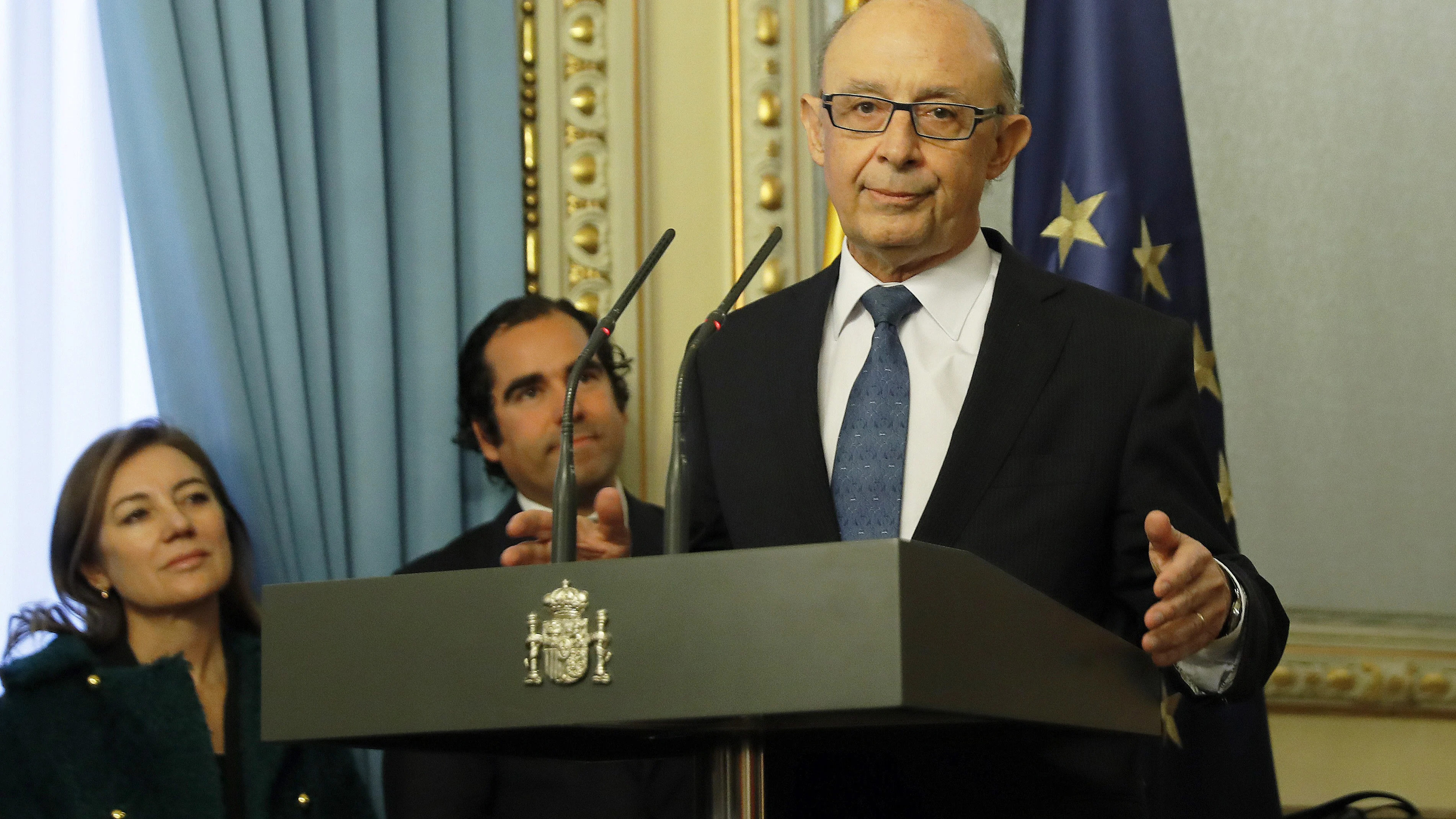 El ministro de Hacienda y Función Pública, Cristóbal Montoro, durante su intervención