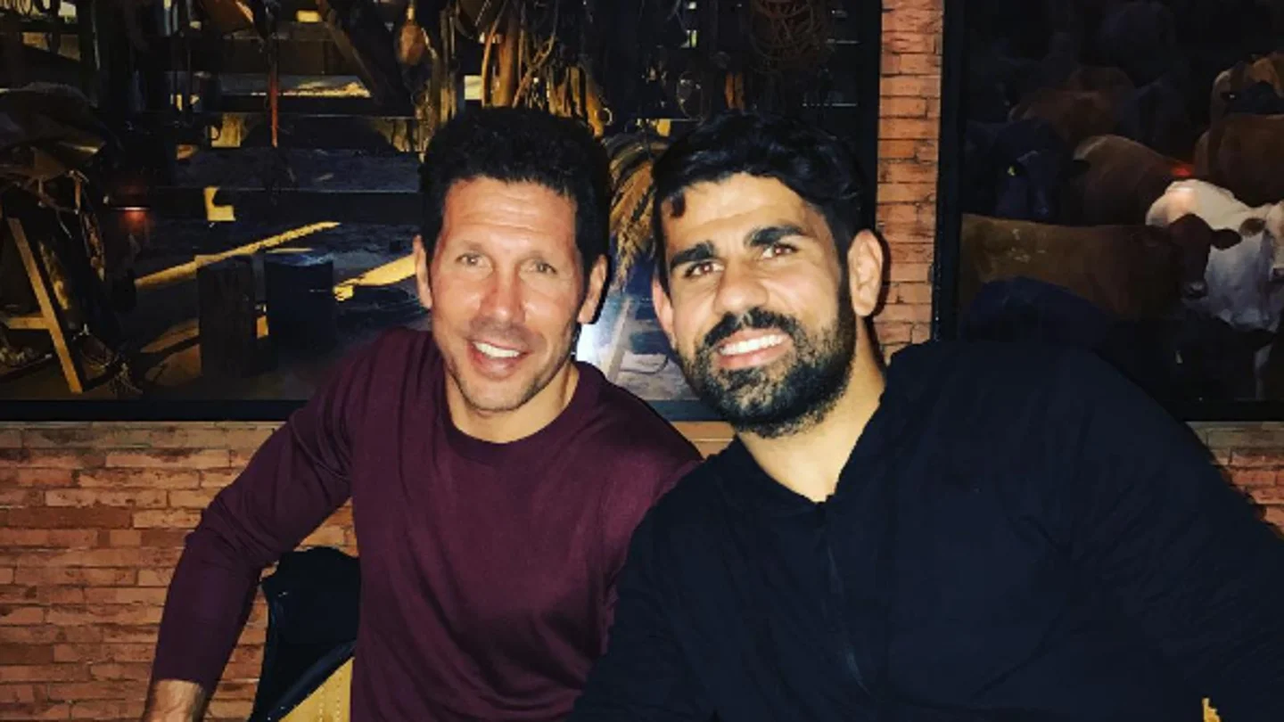 Simeone y Diego Costa, cenando en un restaurante de Madrid Simeone y Diego Costa, cenando en un restaurante de Madrid