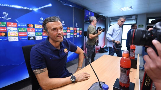 Luis Enrique en una rueda de prensa