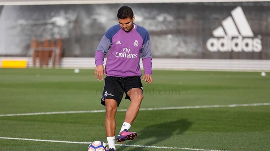 Casemiro, en el entrenamiento del Real Madrid Casemiro, en el entrenamiento del Real Madrid