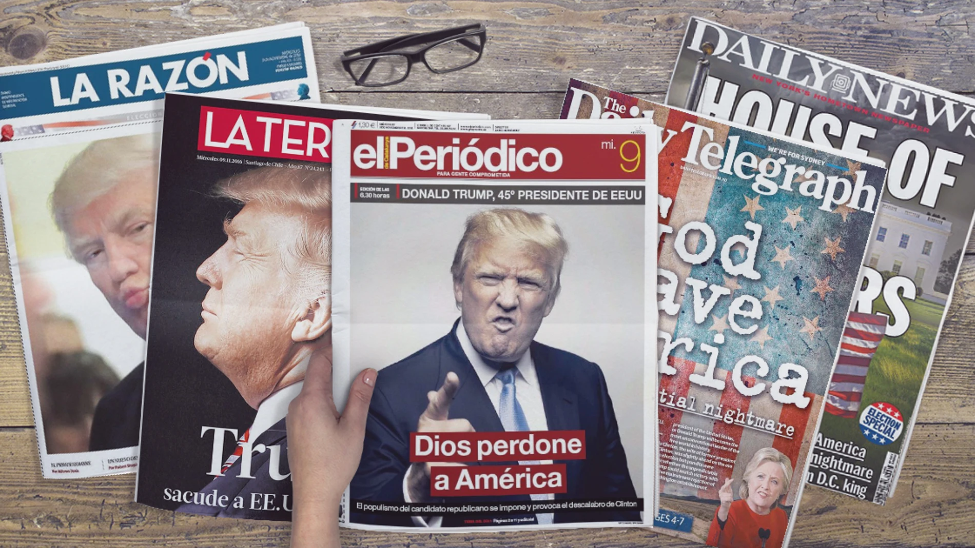 Las portadas de los principales periódicos del mundo reflejan así la  victoria de Donald Trump