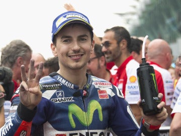 Jorge Lorenzo despu&eacute;s de una carrera