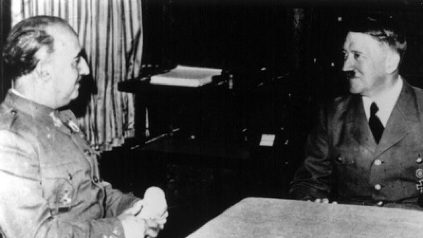 Franco junto a Hitler en la reuni&oacute;n de Hendaya