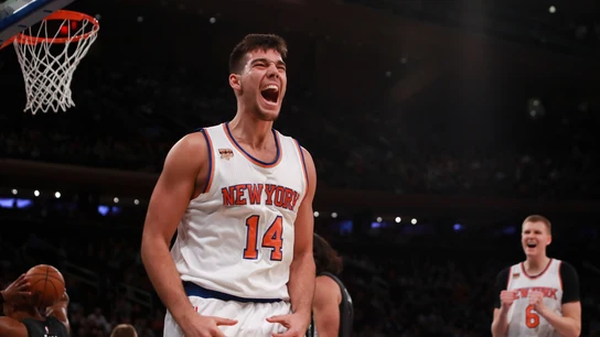 Willy Hernangómez celebra una canasta ante los Nets Willy Hernangómez celebra una canasta ante los Nets