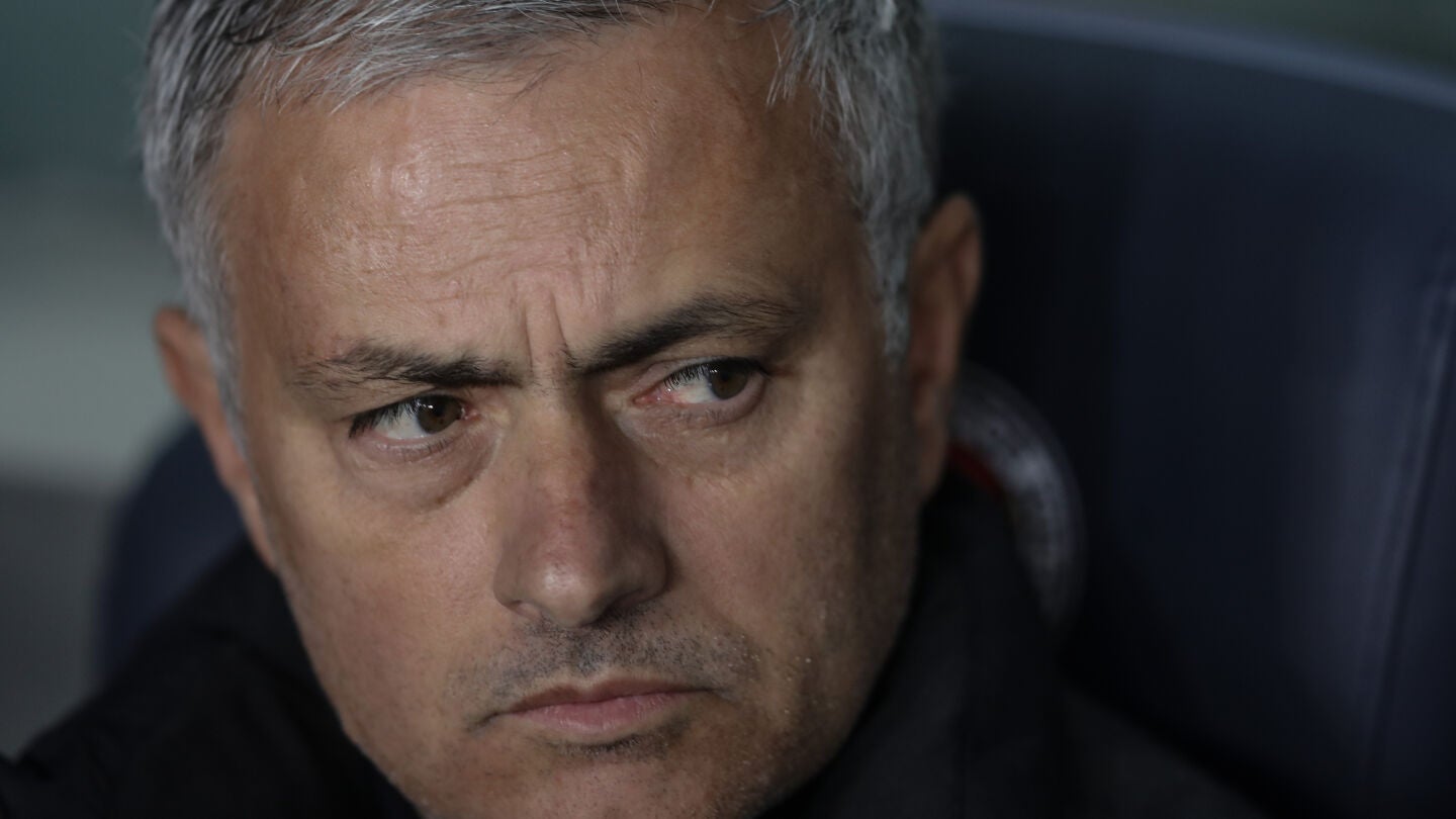 Jos&eacute; Mourinho, durante un partido del Manchester United