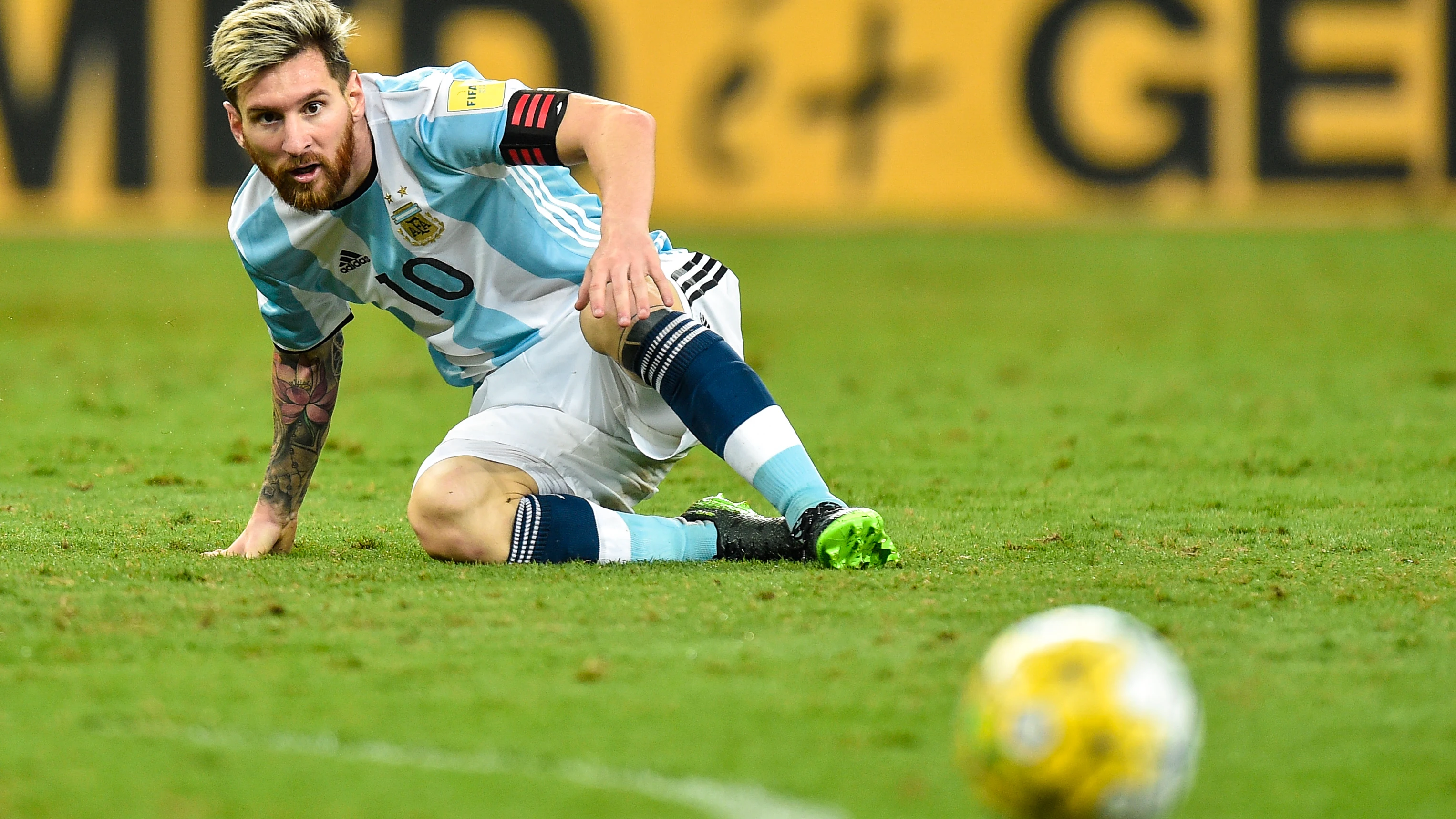 Messi, durante el partido Brasil-Argentina