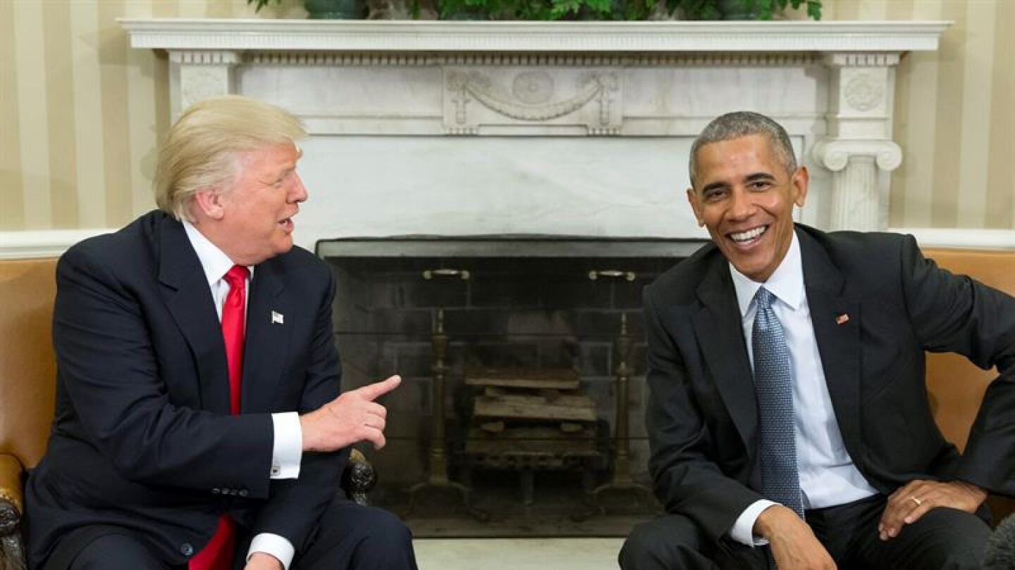 Donald Trump y Barack Obama, durante su primera reuni&oacute;n