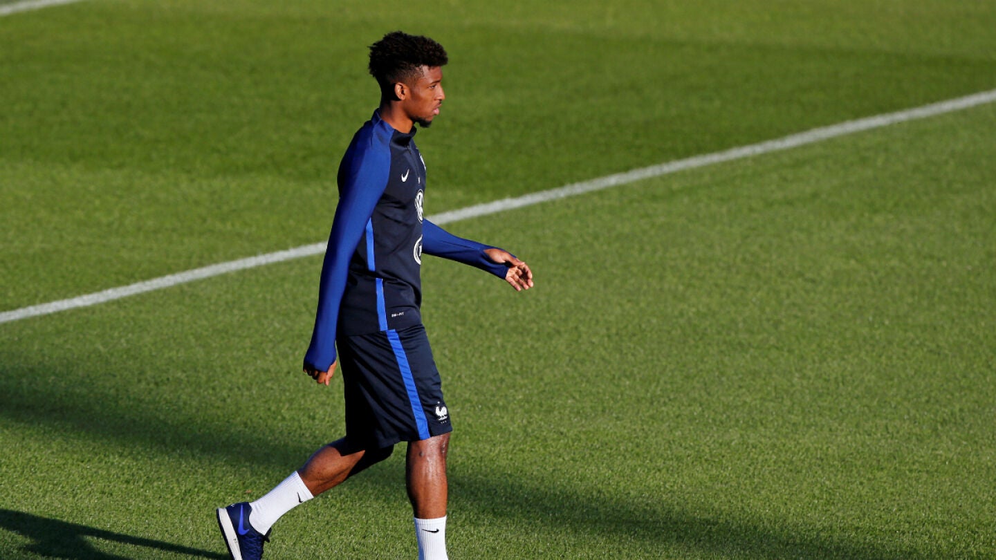 Coman, en un entrenamiento con Francia