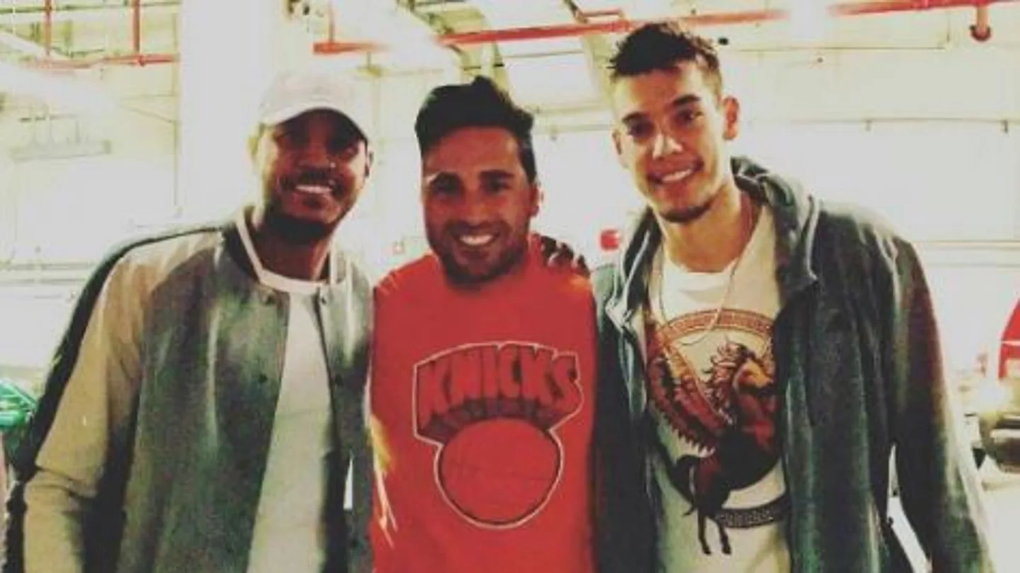 Bustamante junto a Carmelo Anthony y Willy Hernangómez Bustamante junto a Carmelo Anthony y Willy Hernangómez
