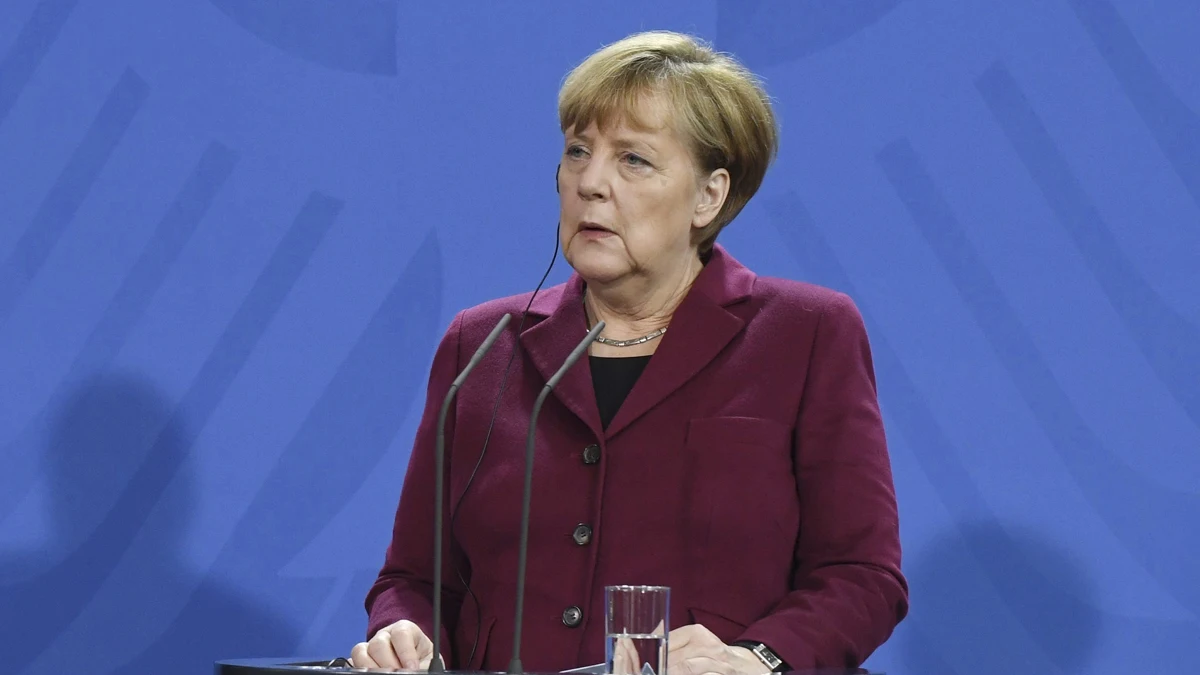 Angela Merkel en rueda de prensa