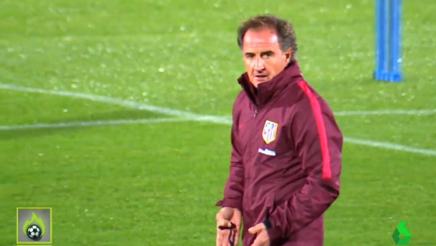 El 'profe' Ortega pide intensidad en el entrenamiento del Atl&eacute;tico