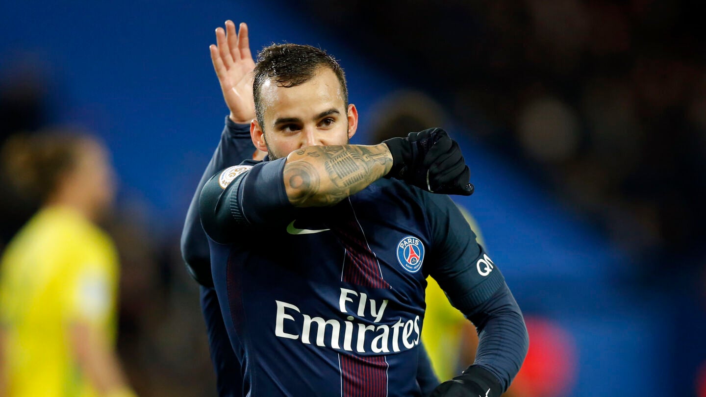 Jes&eacute; Rodr&iacute;guez celebrando un gol con el PSG 