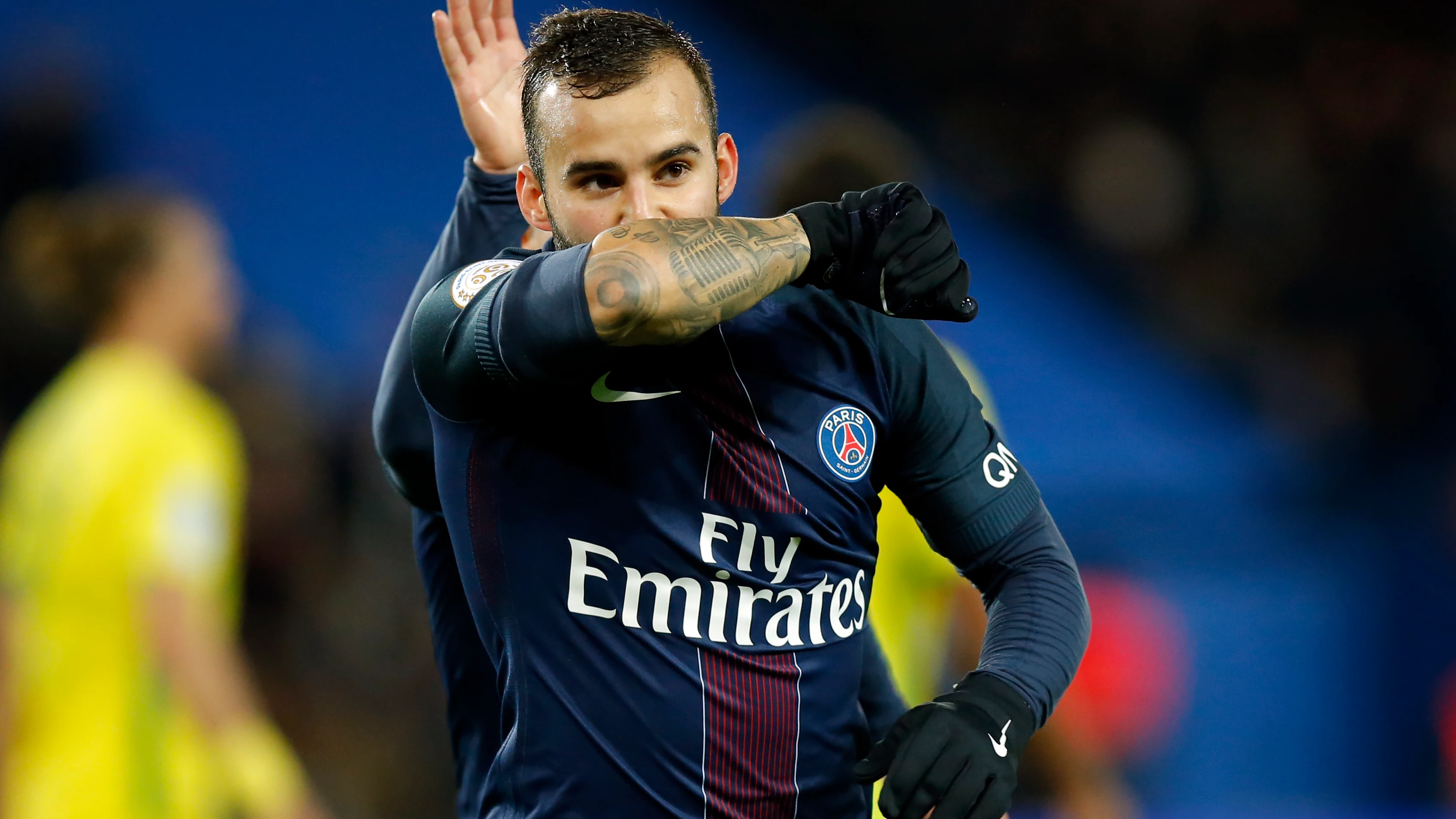 Jesé Rodríguez celebrando un gol con el PSG 