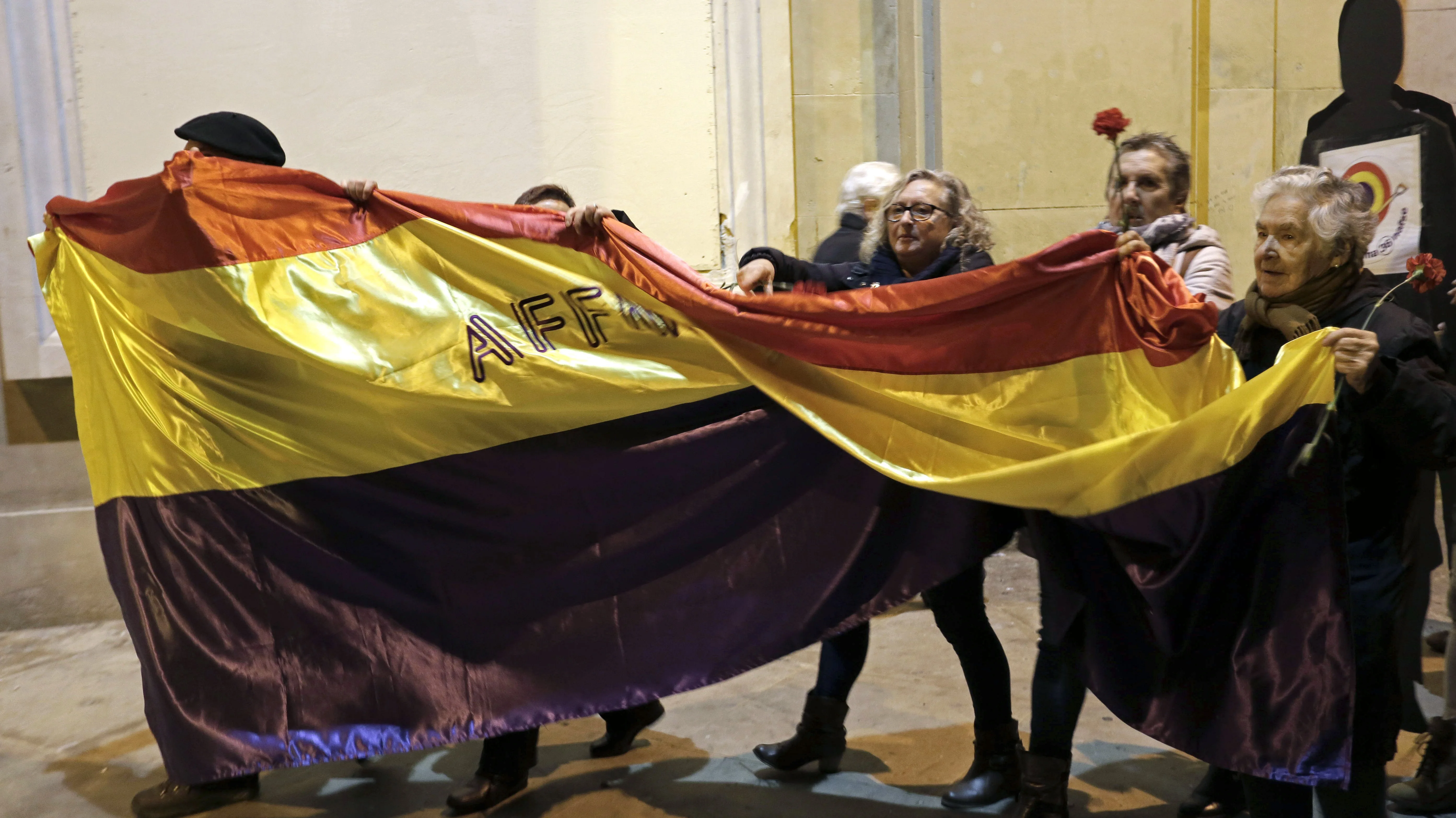 Algunos de los asistentes a la manifestacioón en Pamplona