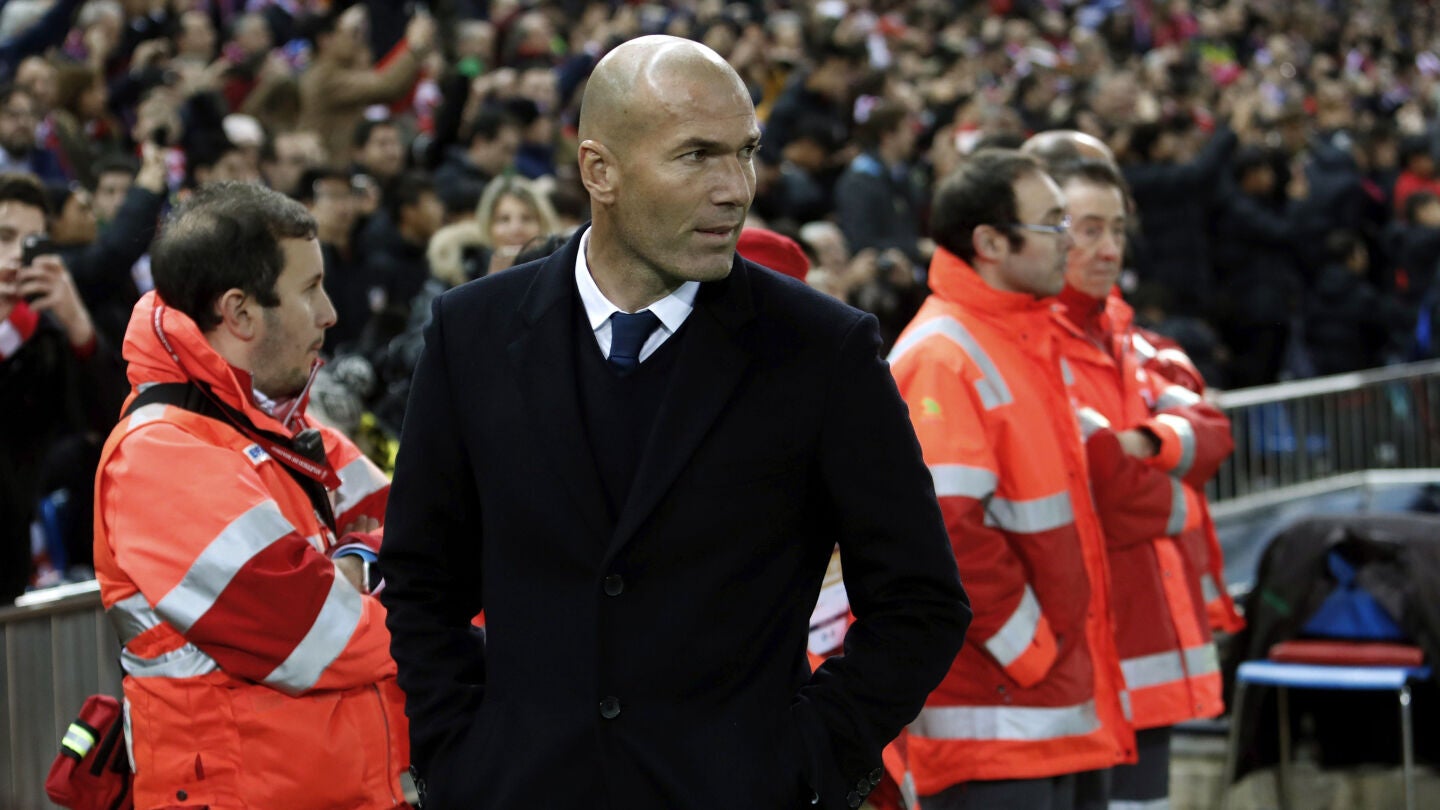 Zinedine Zidane, en el partido ante el Atl&eacute;tico de Madrid 