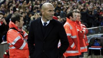 Zinedine Zidane, en el partido ante el Atlético de Madrid