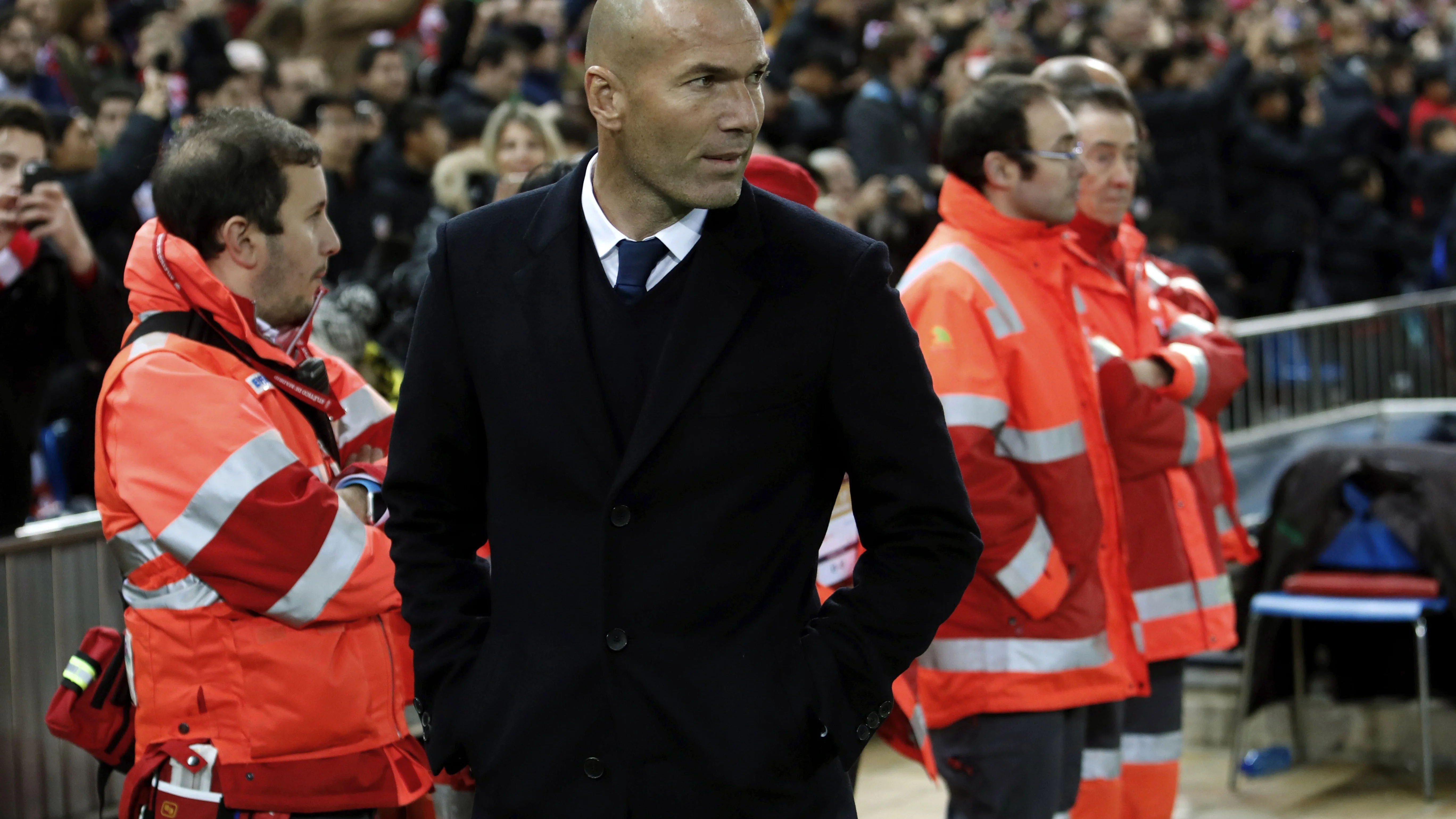 Zinedine Zidane, en el partido ante el Atl&eacute;tico de Madrid 