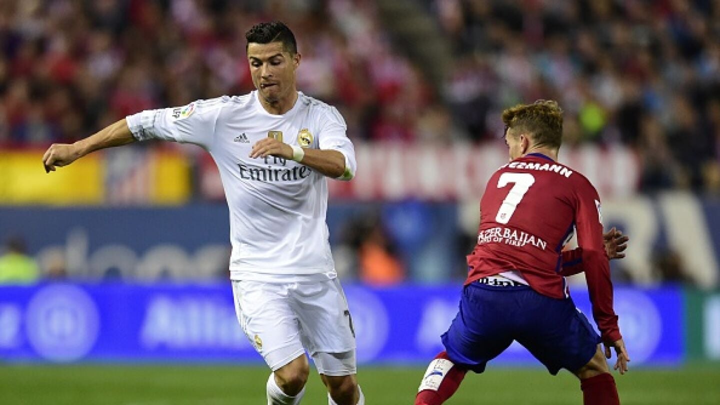 Cristiano y Griezmann, en un derbi