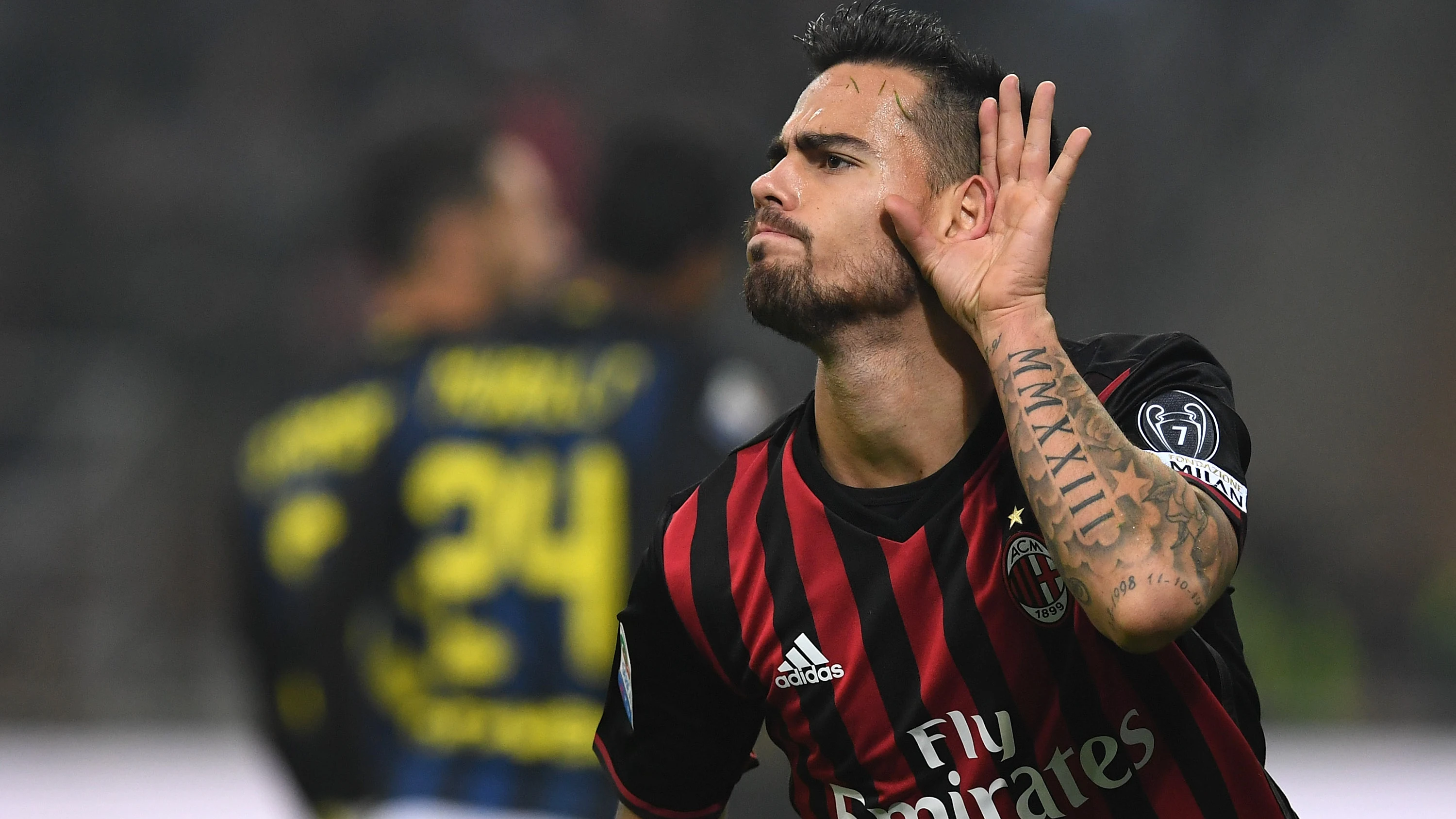 Suso celebra un gol ante el Inter