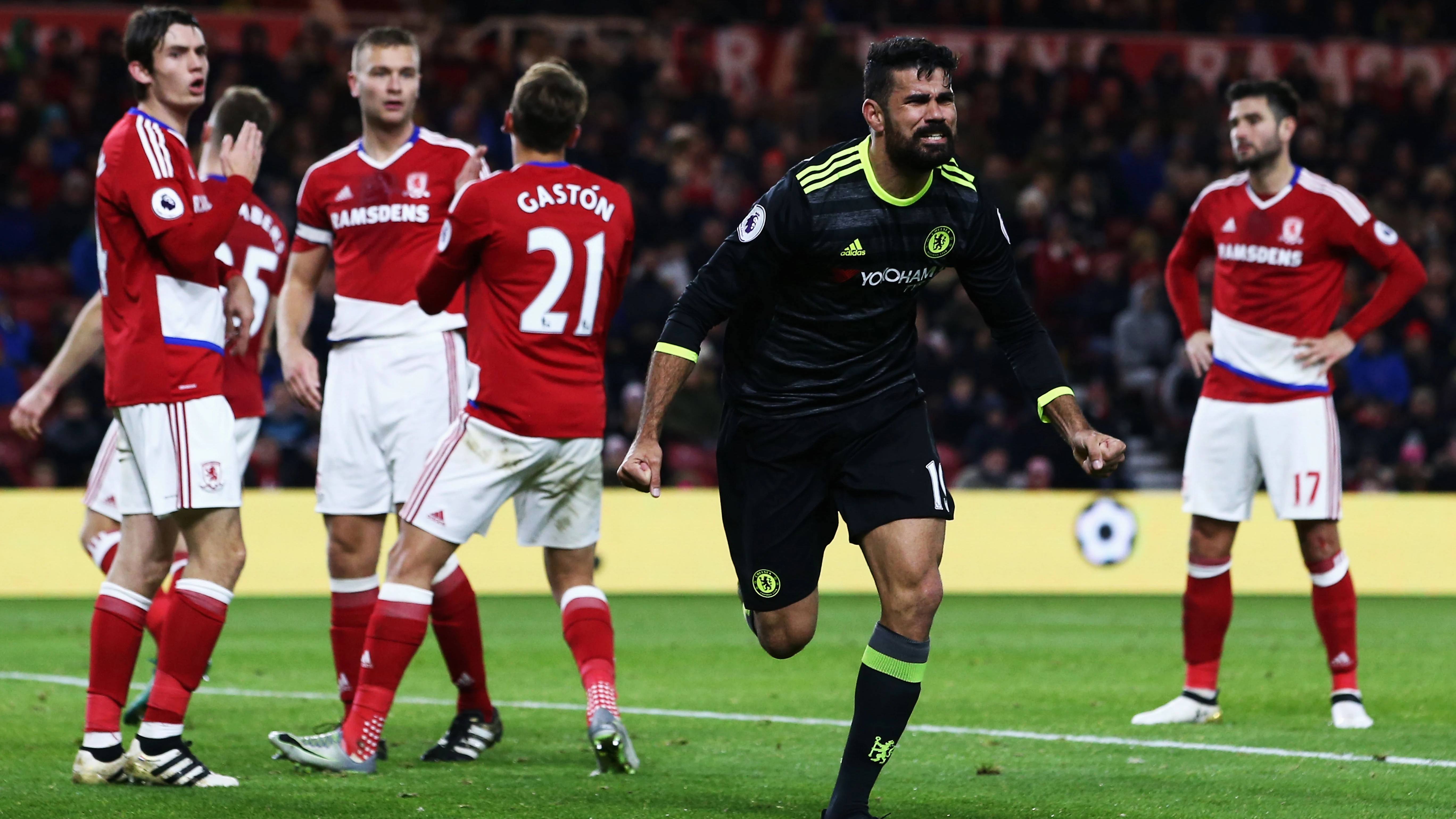 Diego Costa celebra su gol ante el Middlesbrough