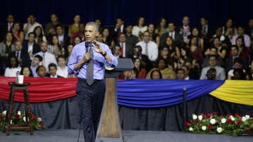 El presidente de Estados Unidos, Barack Obama, participa en un encuentro con jóvenes líderes de América Latina y el Caribe