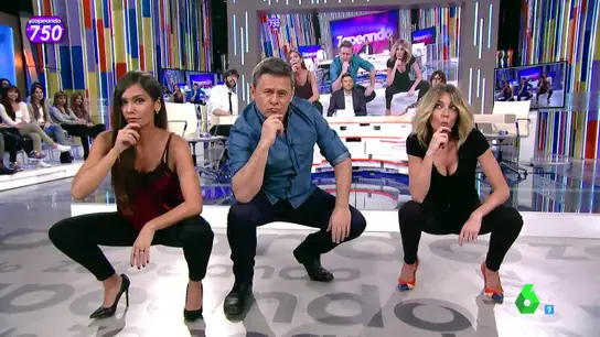Anna Simon, Miki Nadal y Cristina Pedroche celebran sus ‘goles’ con la sentadilla de Cristiano Ronaldo Anna Simon, Miki Nadal y Cristina Pedroche celebran sus ‘goles’ con la sentadilla de Cristiano Ronaldo