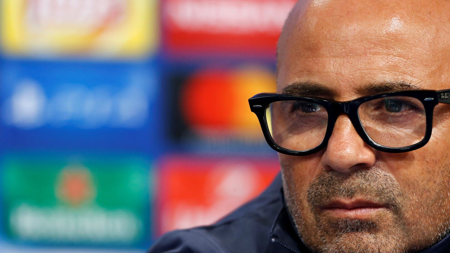 Jorge Sampaoli en una rueda de prensa