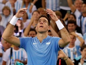 Del Potro durante el partido de Copa Davis Del Potro durante el partido de Copa Davis