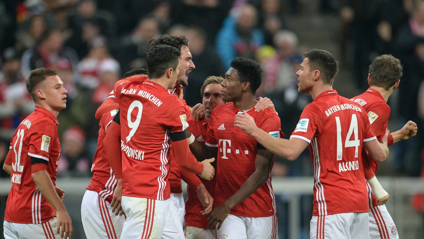 El Bayern celebrando el gol de Hummels El Bayern celebrando el gol de Hummels