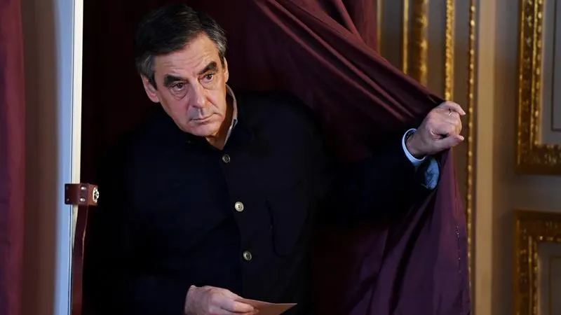 François Fillon, después de votar