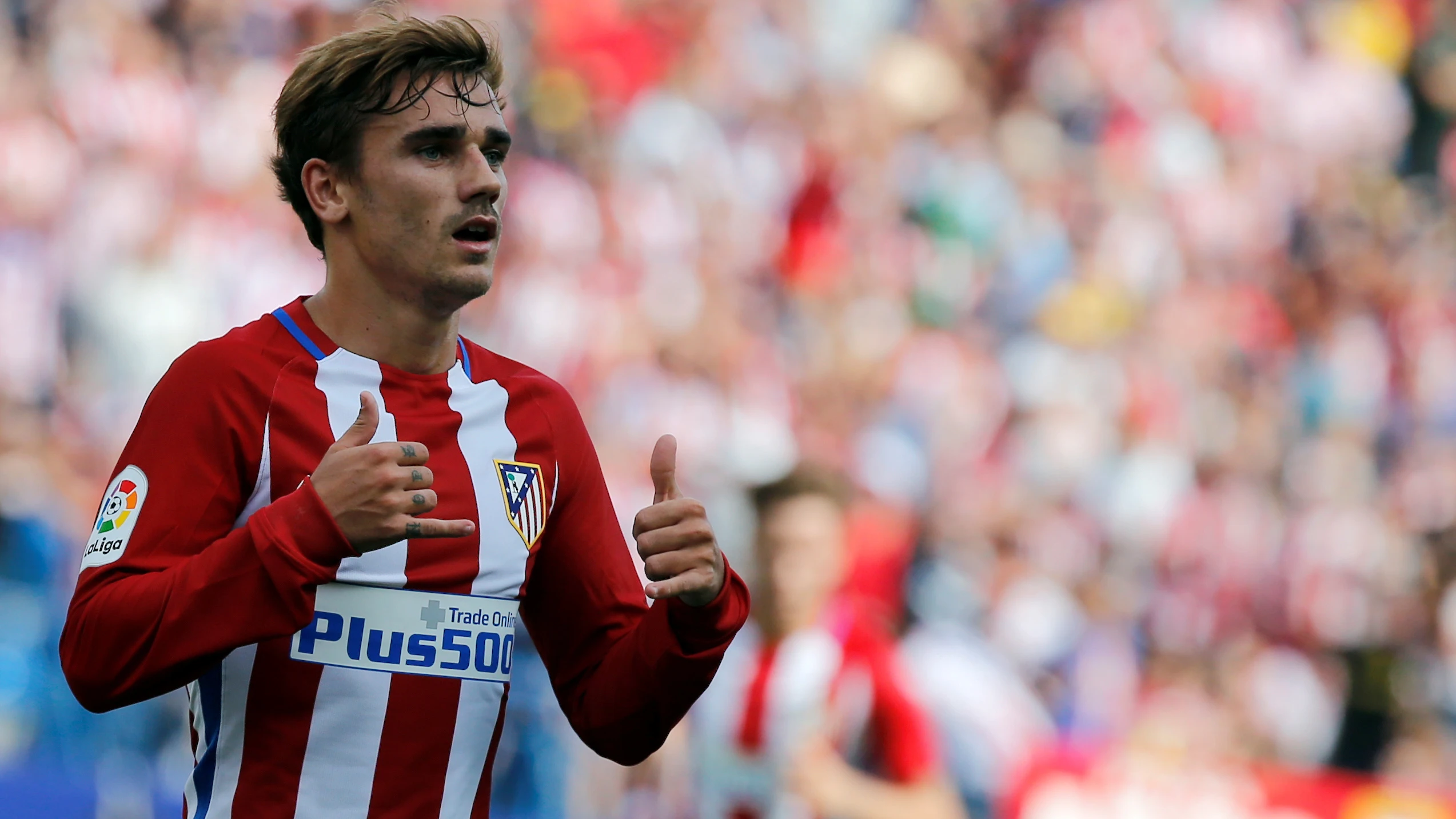 Antoine Griezmann celebra un gol con el Atlético