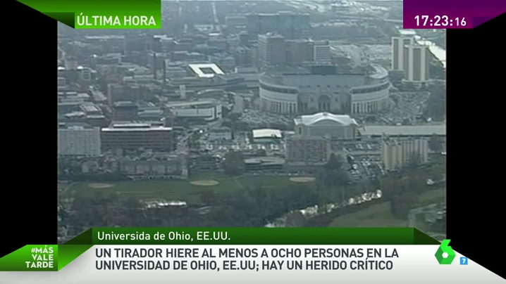 Frame 36.974729 de: Al menos ocho heridos en un tiroteo que permanece activo en la Universidad de Ohio, en EEUU