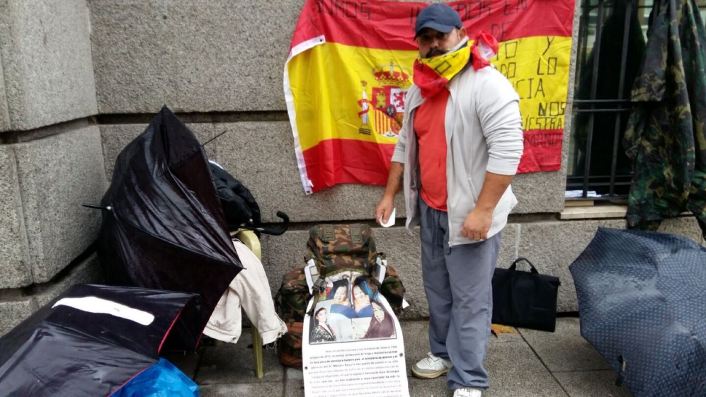 Andr&eacute;s Merino, exmilitar en huelga de hambre