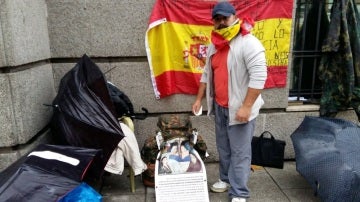 Andrés Merino, exmilitar en huelga de hambre